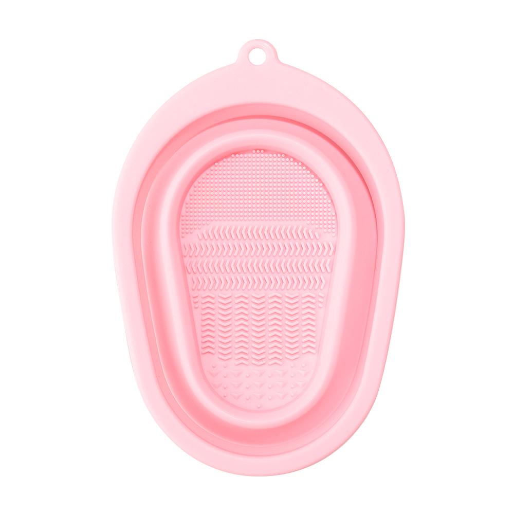 

1Pcs Collapsible Silicone Brush Egg Pad Clean Washing Tools for Makeup Brushes Scrubber Board Cosmetics Cleaning Mat Kit розовый