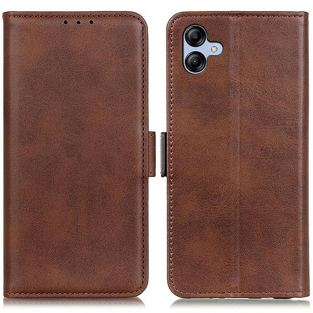 För Samsung Galaxy A07 Fodral Ställ Ko Lädertextur PU Läder Telefonskydd