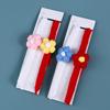 Handmade Knitted Pet Collar With Puff Flower Decor Adjustable Cats Dogs Fall Winter