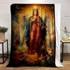 "Crowned Angel with Radiant Light Design"Flannel blanket for bedroom, living room, sofa, and nap