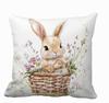 Easter piece watercolor bunny and floral cushion cover set fresh and soothing style pillow insert not included