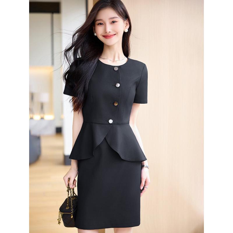 

Women s Summer Professional Suit Set: Thin Hotel Front Desk & Salon Uniform Medium