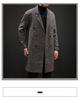 Herren mittellanger karierter Woll-Trenchcoat - Trendige lässige Jacke im Hongkong-Stil für Herbst und Winter