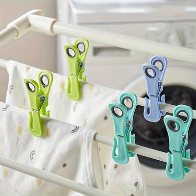 24 robuste, winddichte Wäscheklammern, multifunktionale, kippsichere Mehrzweckklammern aus strapazierfähigem Kunststoff, starker Halt