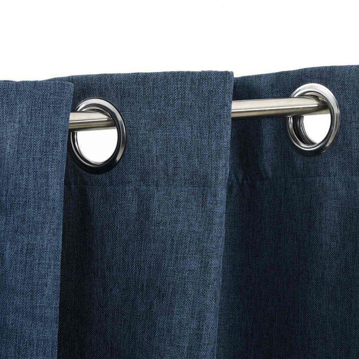 VidaXL Rideaux occultants Aspect lin avec œillets 2 pcs Bleu 140x225cm