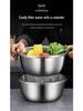 German Stainless Steel Bowl Set for Vegetable Washing, Egg Beating, Dough Kneading, and Cooking - Free Shipping