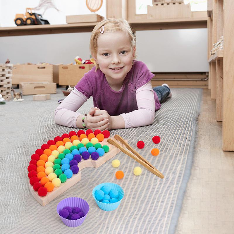 Rainbow Beads Baby Toy: Color Sorting & Hand-Eye Coordination Trainer