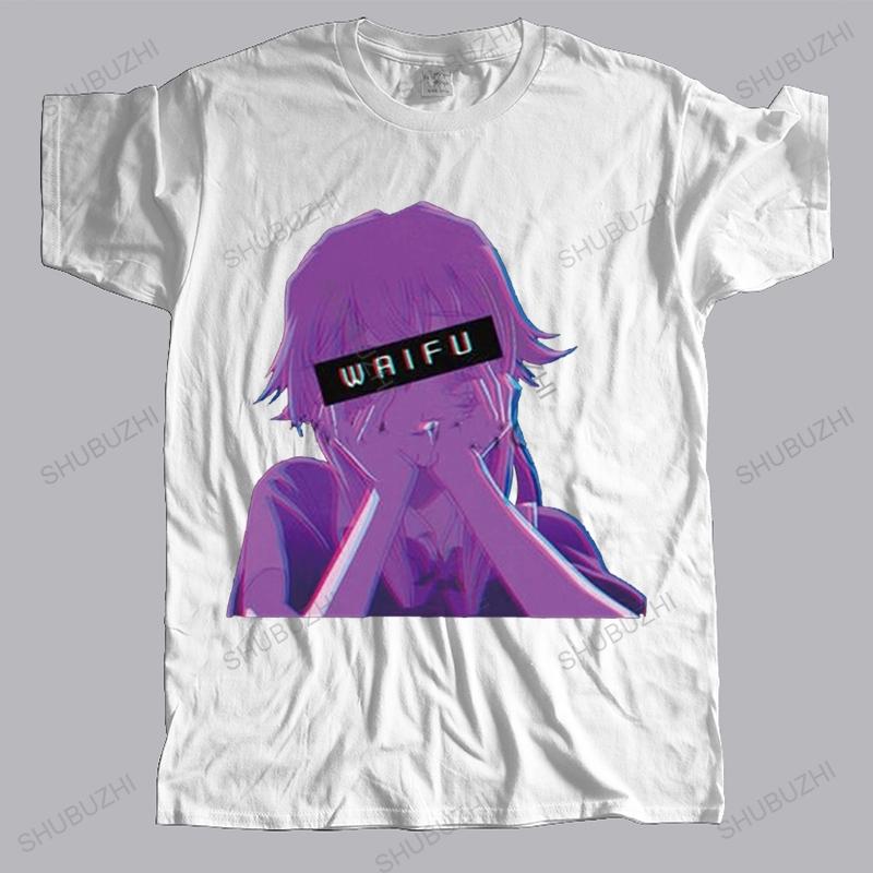 Юно Гасай Дневники Будущего Mirai Nikki Унисекс Футболка Хлопковая Футболка Vaporwave Унисексга Future Diary Футболка с коротким рукавом Модная Футболка S