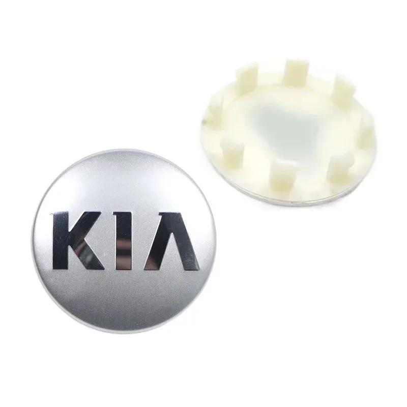 2026 Hot Car Sticker 4PCS 58MM Car Wheel Center Hub Caps Cover Accessories For KIA GT Line EV6 Sorento Niro EV9 Sportage Cerato
