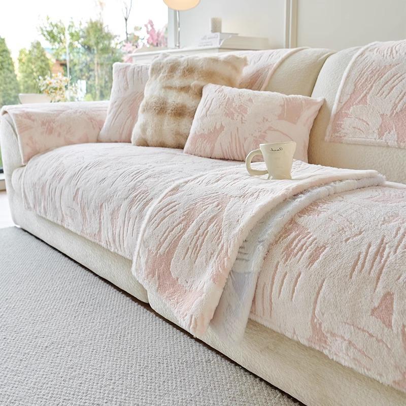 

Autumn And Winter Sofa Cushion Thickened Rabbit Plush Non-Slip Seat Cushion New High-Grade Leather Sofa Cover Cover Cloth 70*70cm