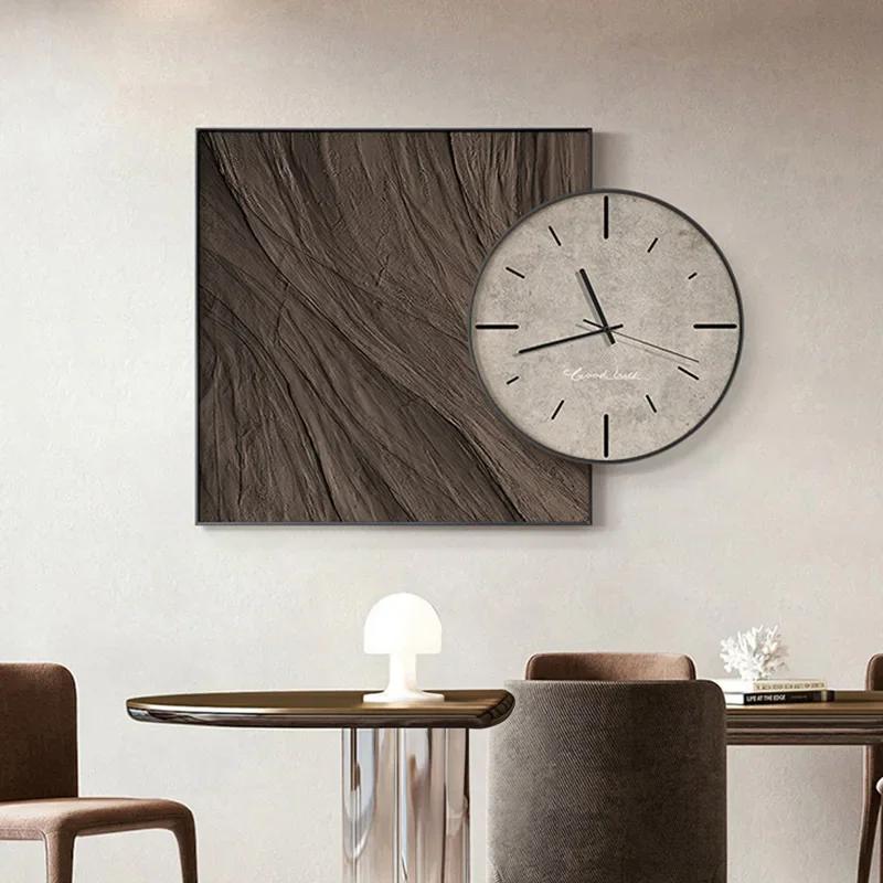Wind Restaurant Clock Nordic Abstract Art Creative Wall Decorative Painting Retro Simple Wall Clock