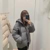 Winter Loose Casual Solid Color Zipper Warm Coat Women Simple All-match Cardigan Jacket Top Hooded Outwear