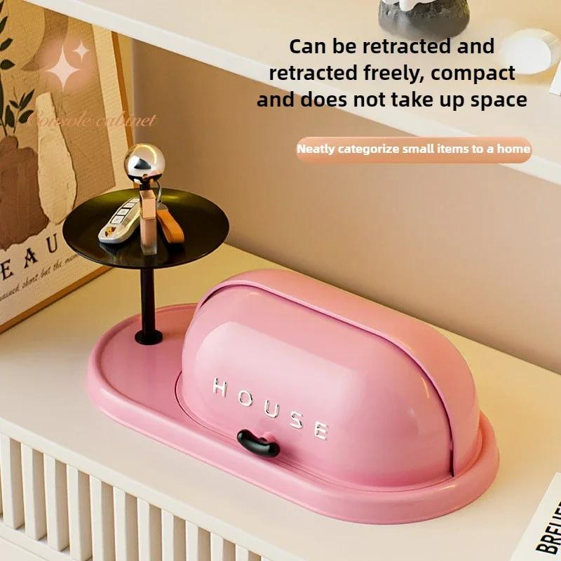 Entrance Storage Box Household Desktop Sundries Storage Rack Ornament Key Organizer Dust-proof Flip Finishing Rack