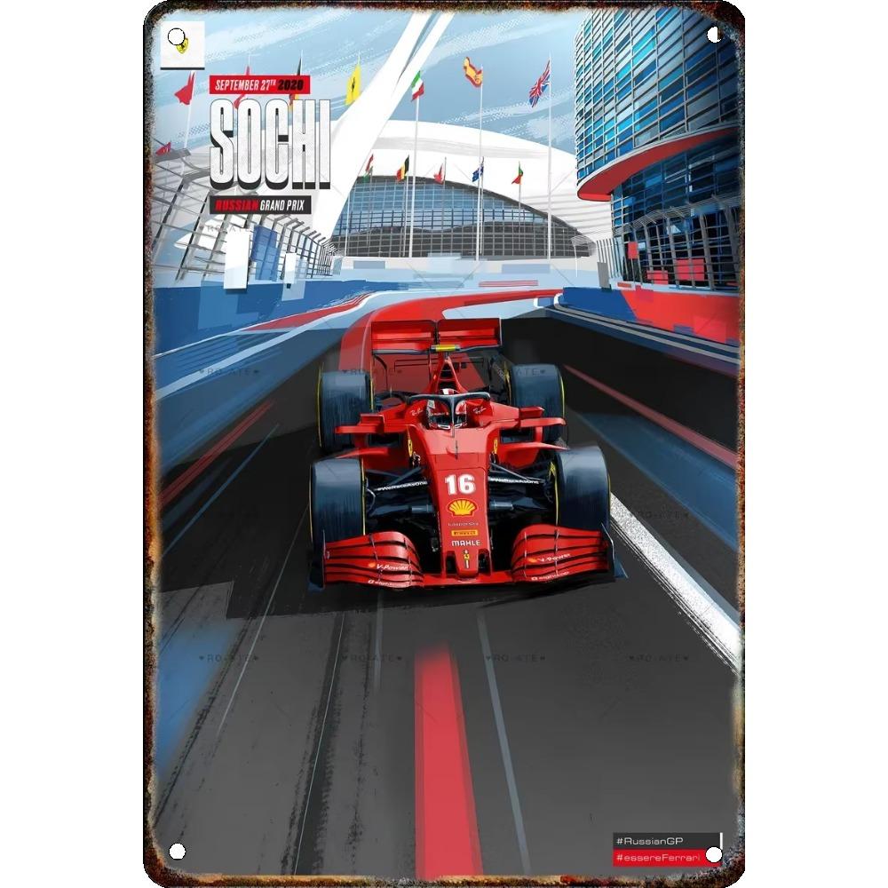 Vintage Formula Car Race Poster Home Garage Club Modern Wall Art Decorative Panel Mural Aesthetics