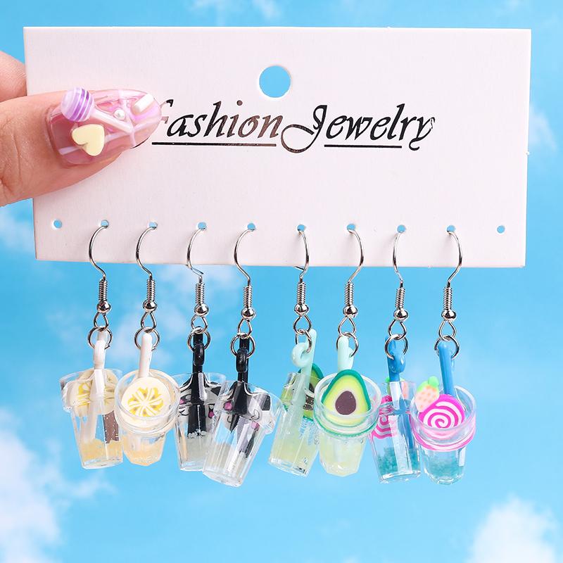 Cute Resin 3D Simulation Duck Drop Earrings for Women Girls Dice Cloud Dangle Earrings Kid's Jewelry Gift