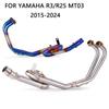 Tubo de Escape Frontal de Aço Inoxidável para Motocicletas YZF-R3, R25, MT03 e R3 de 2015-2023