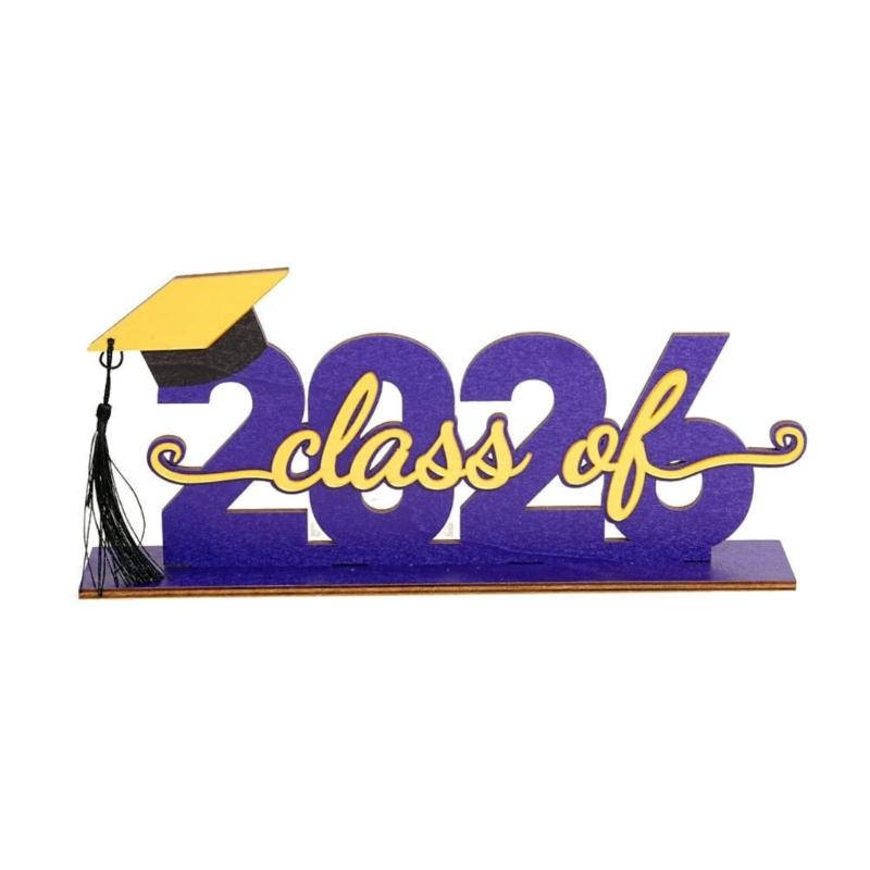 Graduation Decorations Class of 2026 Wood Table Centerpieces Congrats Grad Wooden Sign Graduation Table Toppers Gift
