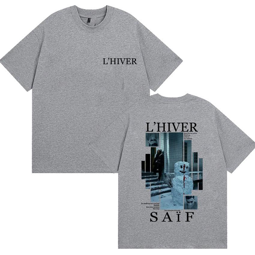 2025 Summer Rapper LHIVER Saif Album Graphic Mens Gothic Hip Hop Short Sleeve Tshirts Vintage Cotton Tshirt Streetwear Y2k