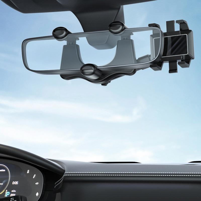 Výsuvné zpětné zrcátko Flexibilní držák telefonu pro většinu telefonů Snadná instalace Nastavitelný držák GPS Otočení o 360