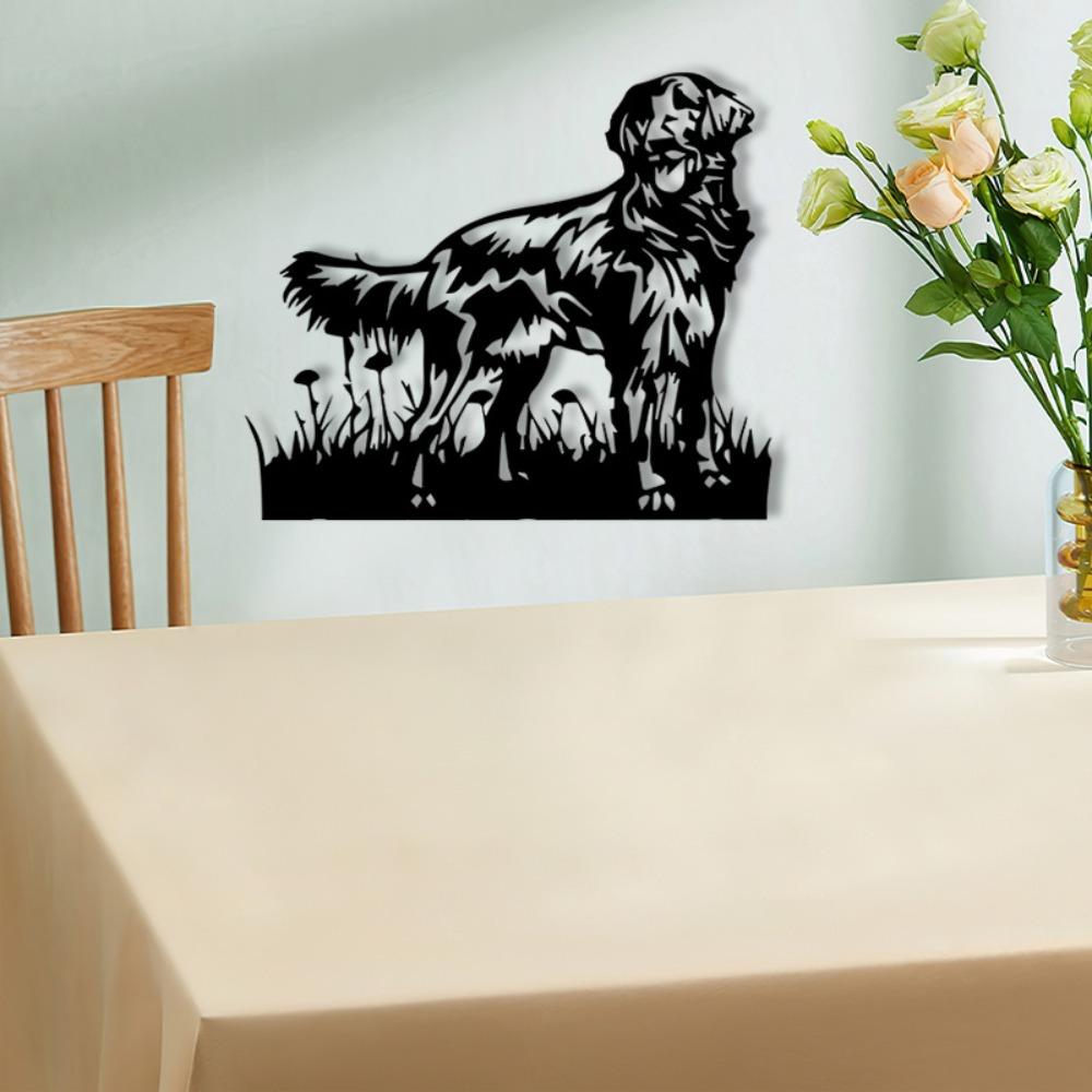 Flat-Coated Retriever Wandkunst Metaal Vintage IJzeren Beeld Tuin Huis Decoratie