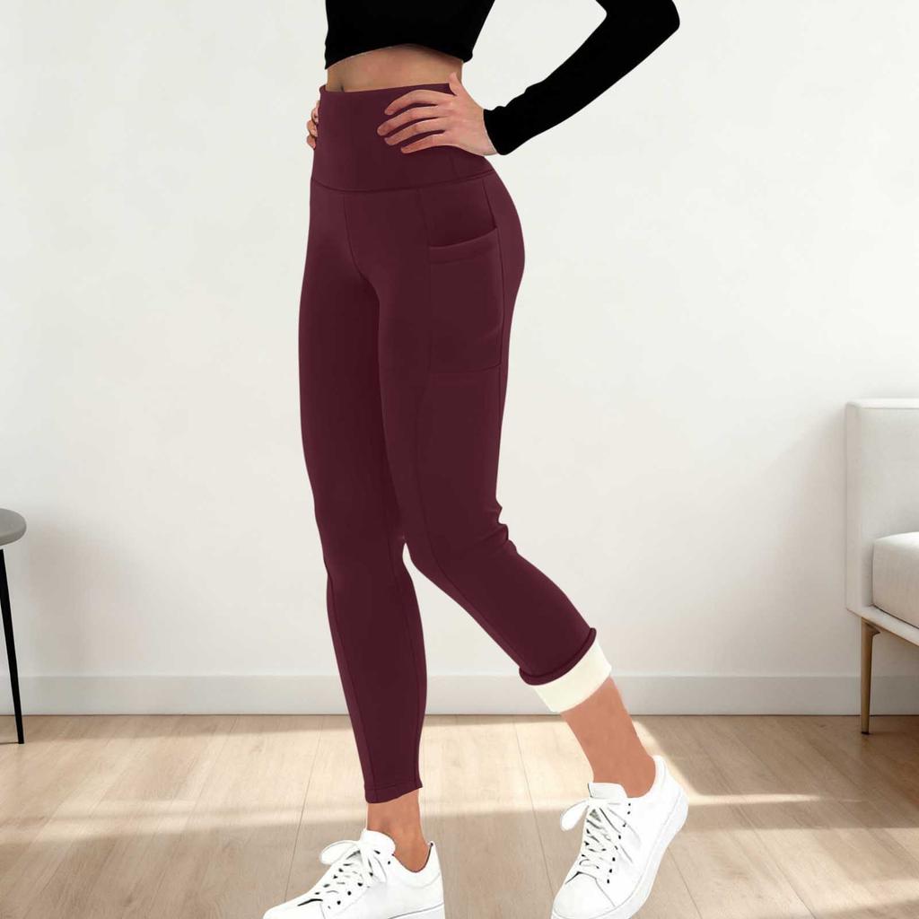 Women's Fashion Yoga Pants Warm Thermal Leggings -Lined High-Waisted Athletic Pants
