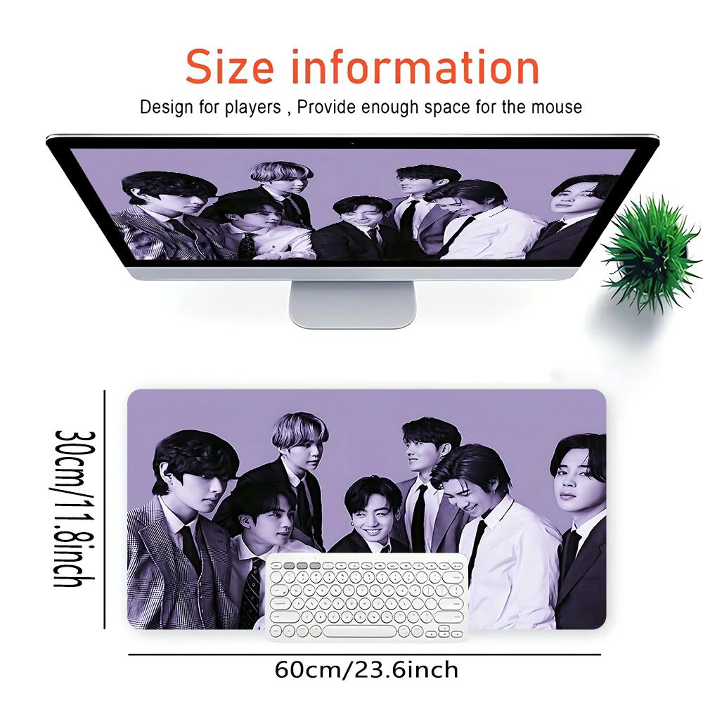 Kpop Stars United Large Gaming Mouse Pad Nonslip Rubber Base Waterproof Desk Mat For Office Pc Laptop