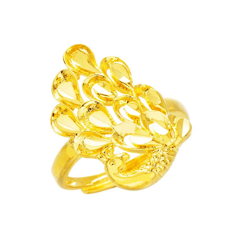 Peacock Opening Women's Ring Korean Style Fashion Saou Coin Ring