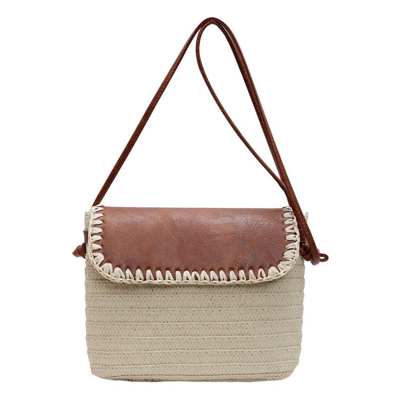 Straw bag new beach woven shoulder bag simple leisure bag vacation travel shoulder bag tide