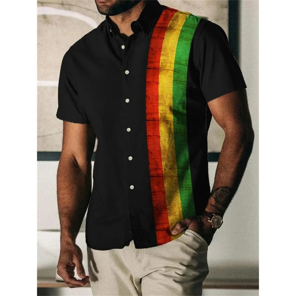Rainbow 3D Print Unisex Hawaiian Shirt Short Sleeve
