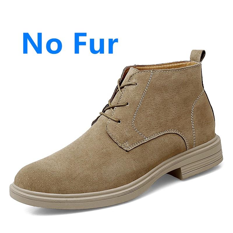 Men Boots Leather Suede Shoes Men Fashion Chelsea Ankle Boots Men'S Shoes Man Lace-Up Casual Shoes Male Comfortable Outdoor Boot