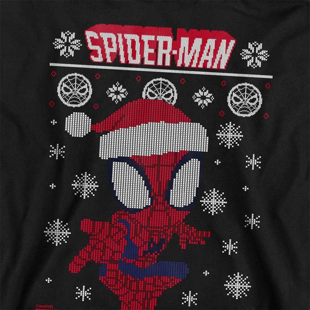 Spider-Man Childrens/Kids Snowflake Pull Over Christmas Hoodie