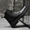 Herren High-Top Lederschuhe Britischer Stil Mid-Top Modeschuhe Echtes Leder Arbeitskleidung Lederstiefel Motorrad Herbst Herrenschuhe