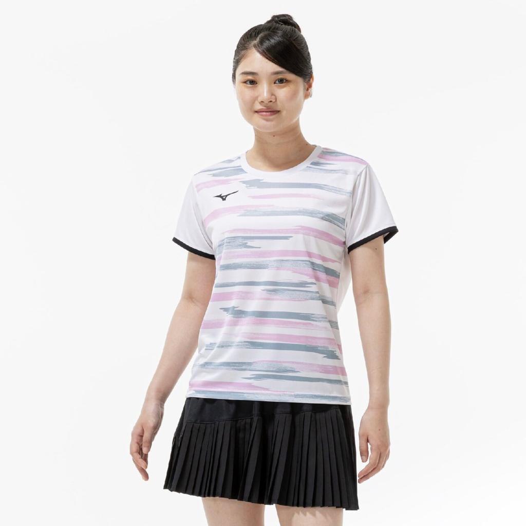 Wear Game Easy to Move Size S [Mizuno] Tennis/Badminton Shirt, In, Sweat-Wicking, Quick-Drying, 62JAD213, Women's, White,