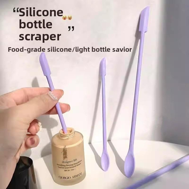 Cosmetics Silicone Extraction Spoon Double-ended Mini Lotion Cream Body Lotion Glow Bottle Small Spoon