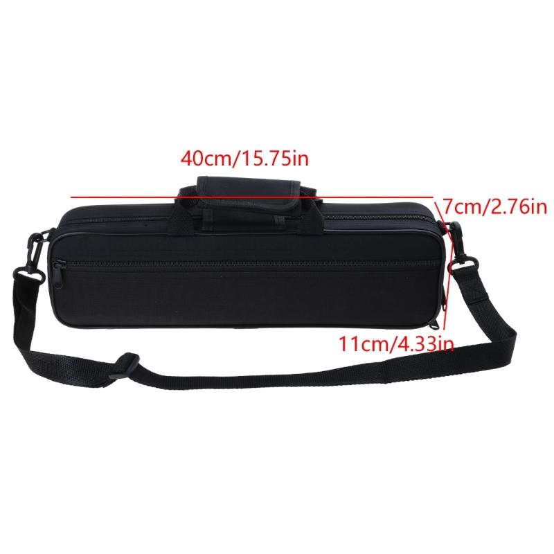 Soft Lining Flute Bag Portable 16 Hole Flute Carrying Bag Nylon Padded Flute Case Musical Instrument Accessories