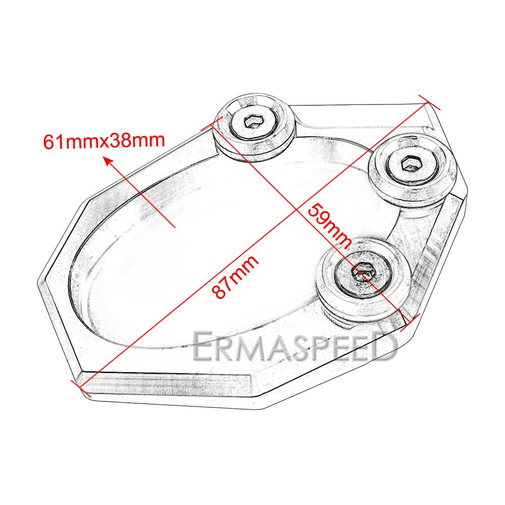For VS650 Motorcycle Accessories CNC Motorcycle Kickstand Extender Foot Side Stand Extension Pad Support