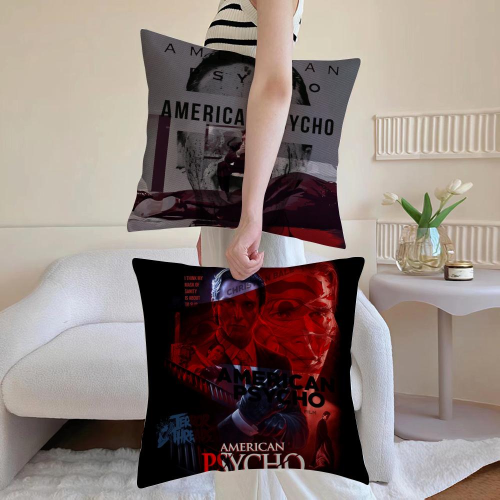 American Psycho Cushion Cover Anti-dustmite Pillowcase Invisible Zipper Silky Short Plush Sofa Cushion Cover