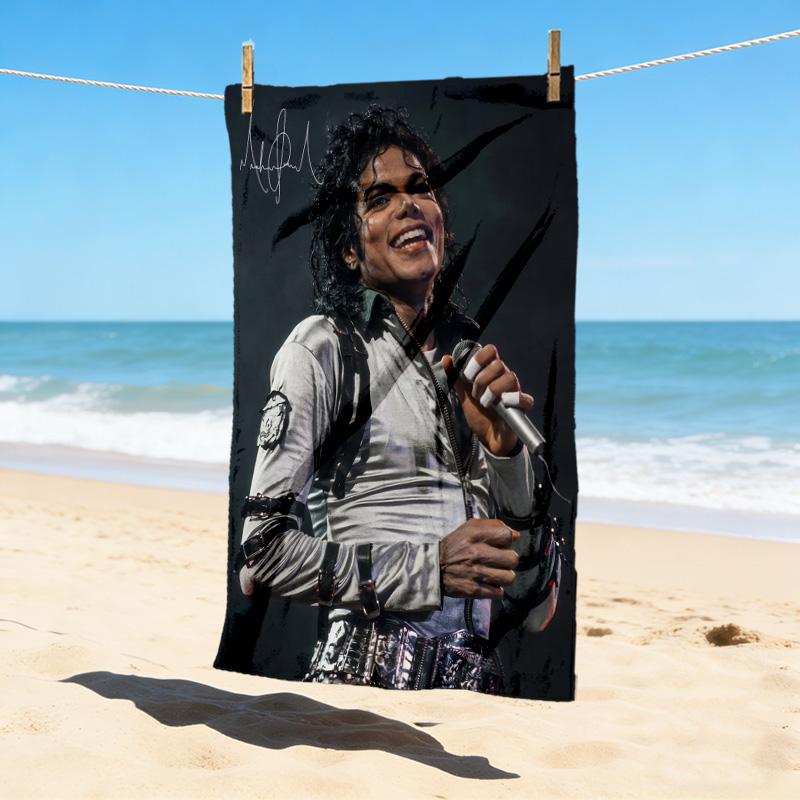 Michael Jackson Collage Stylish Digital Printing Beach Towel Quickdrying Absorbent Blanket For Beach Pool Gym Travel