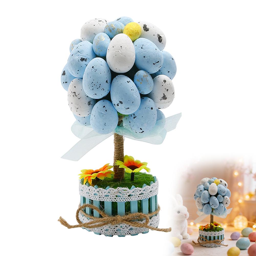 Handmade Easter Egg Tree Desktop Ornament Foam Tree Design Spring Ornament Decor Easter Tree Decorations For Mantel Fireplace