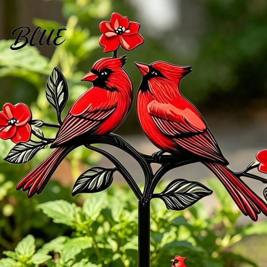 Ground Stake Metal Bird Garden Decor Weather Resistant Printed Flat Yard Art Ornament