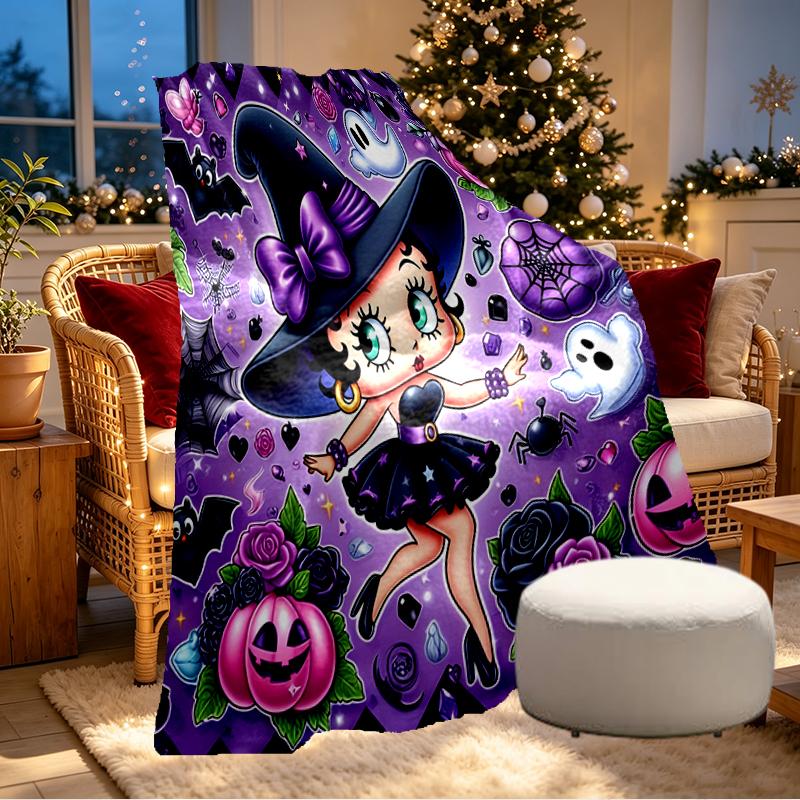 Betty Boop Print Blanket - Soft & Comfortable, for Bedroom, Travel, Sofa, Home Decoration - Birthday Christmas Gift for Friend