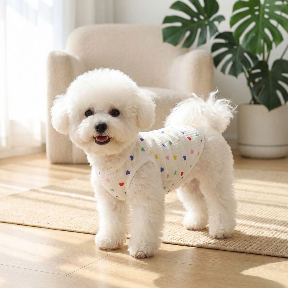 Thin Pet T-shirt Soft Cotton Dog Sleeveless Clothes Fashionable Pet Short Shirt Puppy Wear