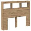 Vintage Oak Headboard with Shelves for Storage Against the Wall, Without Bed Frame, 120 X 17 X 102 Cm,