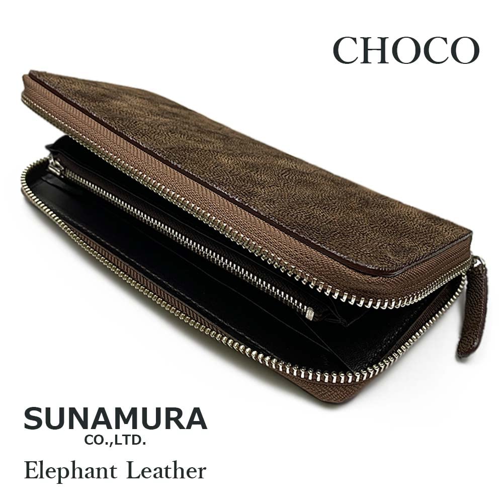 3 SUNAMURA Sunamura Made in Japan High Quality Elephant Leather Round Zipper Long Wallet Long Wallet Elephant Leather [TAKKA Shoji] [All colors]