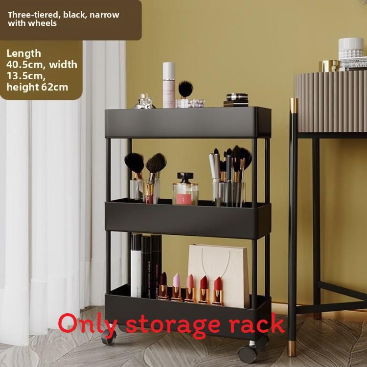 Plastic Multilayer Storage Cart With Wheels For Kitchen Bathroom Organization