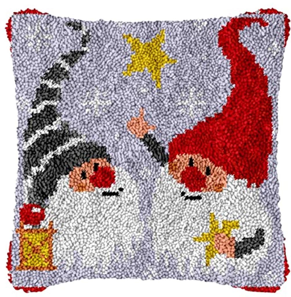 Christmas Deer Latch Hook Kit Santa Claus Knot Pillow Package Embroidery Latch Hook Kits Cushion Pillowcase Set For Needlework