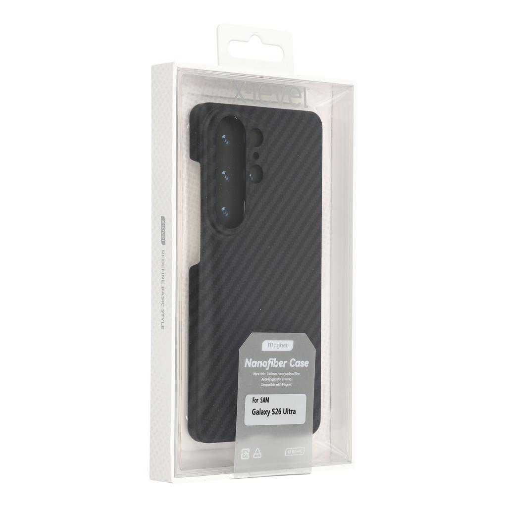 X-LEVEL Pro Samsung Galaxy S26 Ultra Magnetický kryt Textura uhlíkových vláken Ultra tenký PC tvrdý kryt na telefon