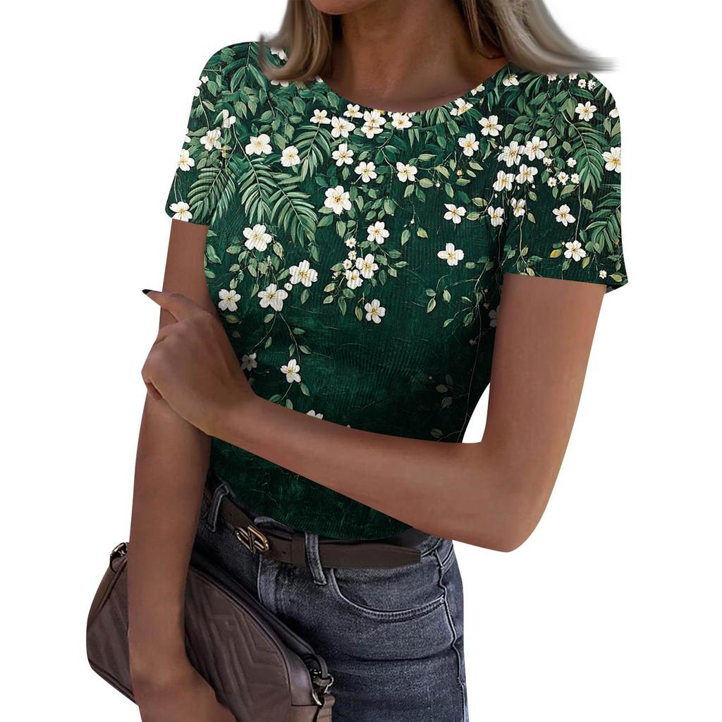 Dames Slim Fit T-shirt Mode Casual Ronde Hals Pullover Korte Mouw Top