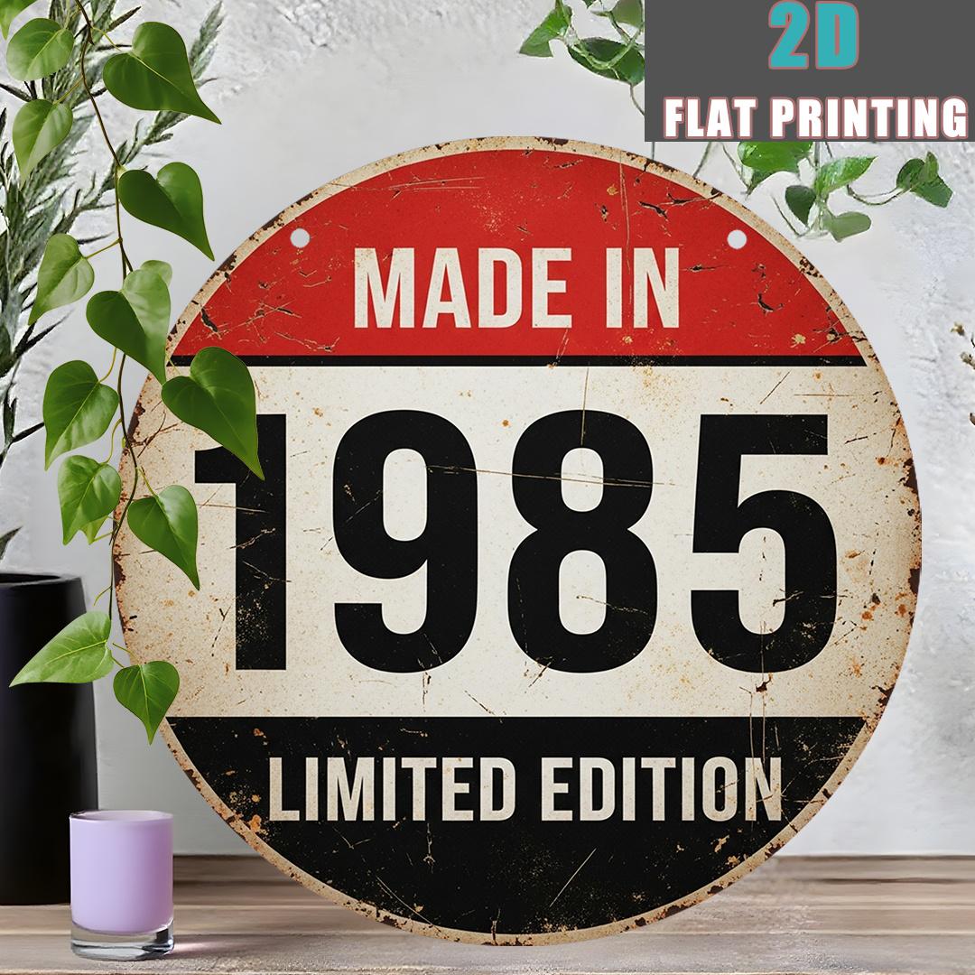 

D Flat pc Vintage Limited Edition Metal Sign x Inch Aluminum Wall Decor with Red White Striped Background Bold M 20x20cm(8x8inch)