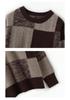 Wool Plaid Crew Neck Knitwear: 2025 Autumn/Winter Loose Pullover - Warm & Slimming Sweater